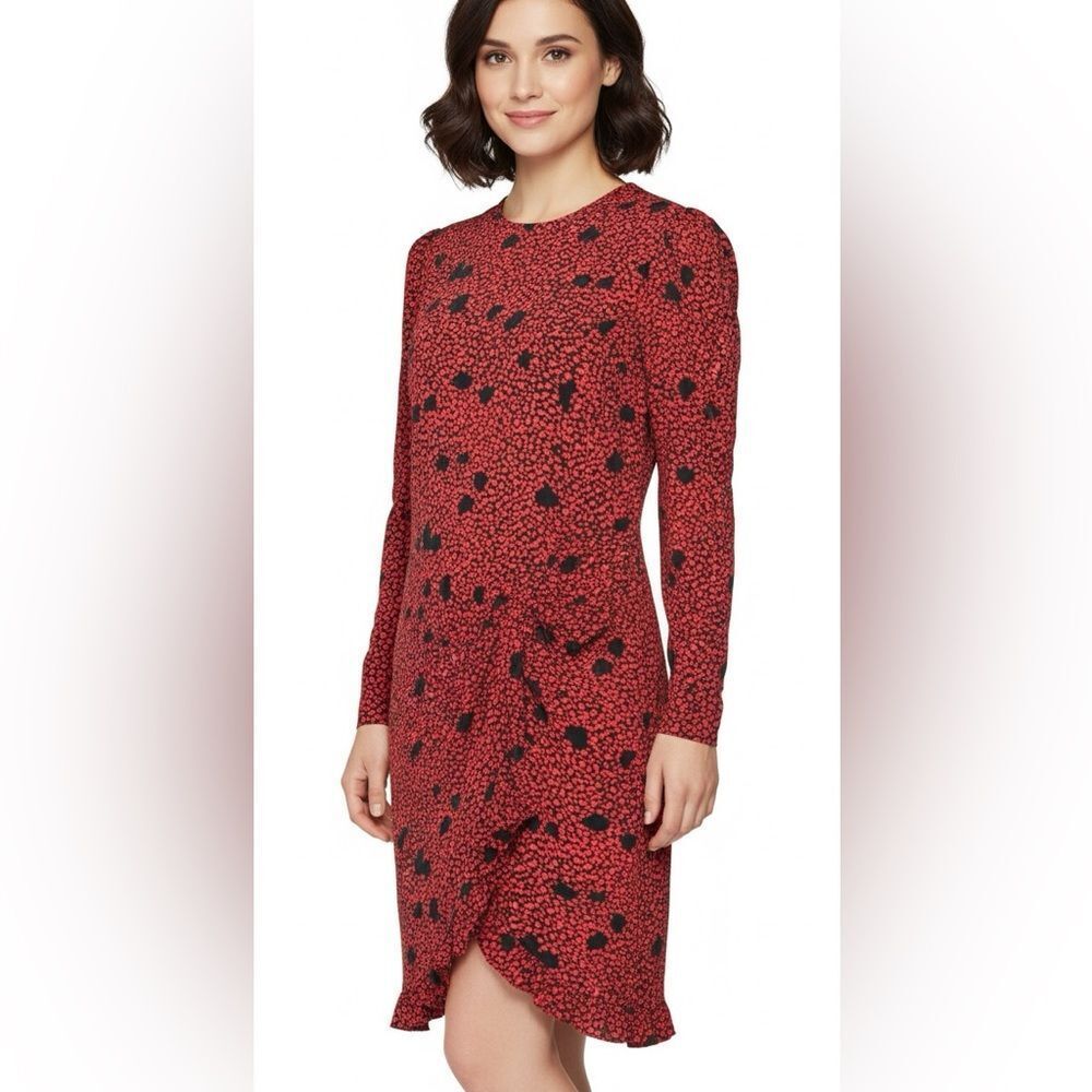 Escada Margaretha Ley Leopard Print Dress Size US8 GE38 Red Black Vintage